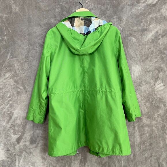 Lands End Womens Chore Coat Size Medium Kelly Green Mid Weight Barn Jacket Hood - Picture 10 of 14